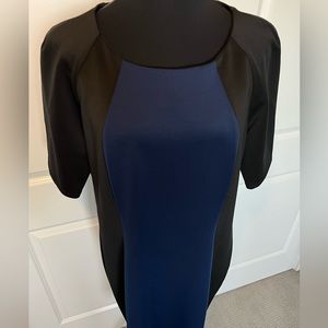 Navy Black Color Block Dress NWOT